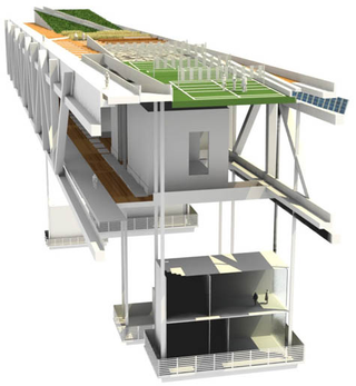 Illustration for article titled Bay Area Architects Seek to Re-purpose Bay Bridge as Park, Apartments